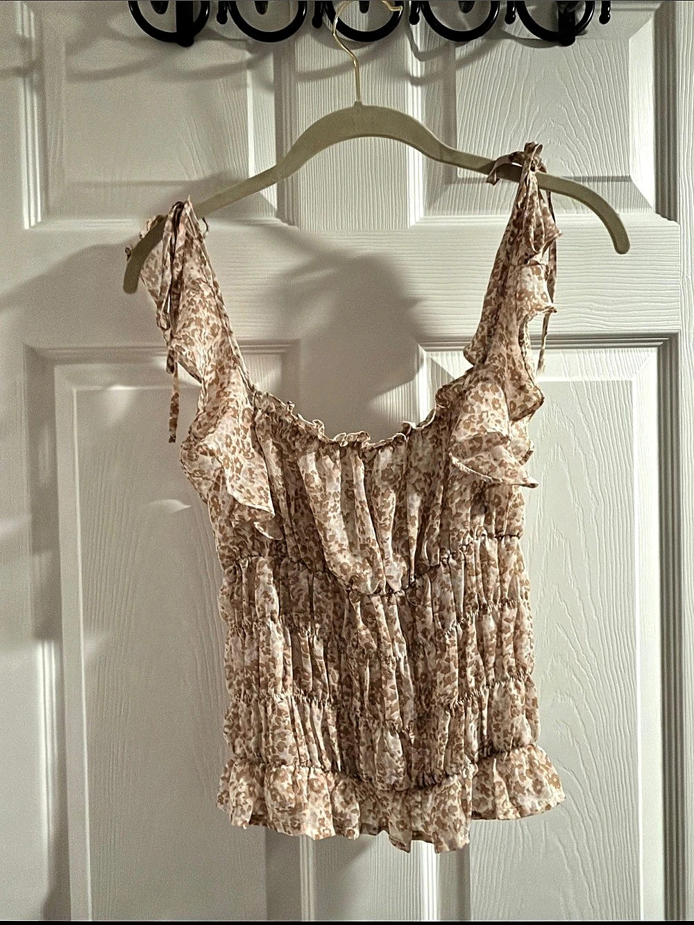 Lulus Floral Ruffle Cami in Pink & White Size Small